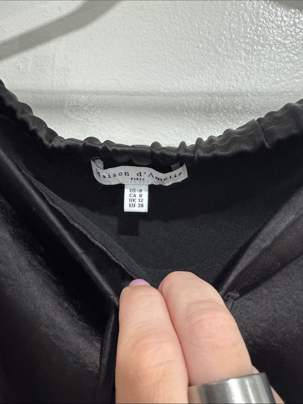 Women’s Maxi Skirt — Black Elegant Pull-String Waist - Picture 3 of 5
